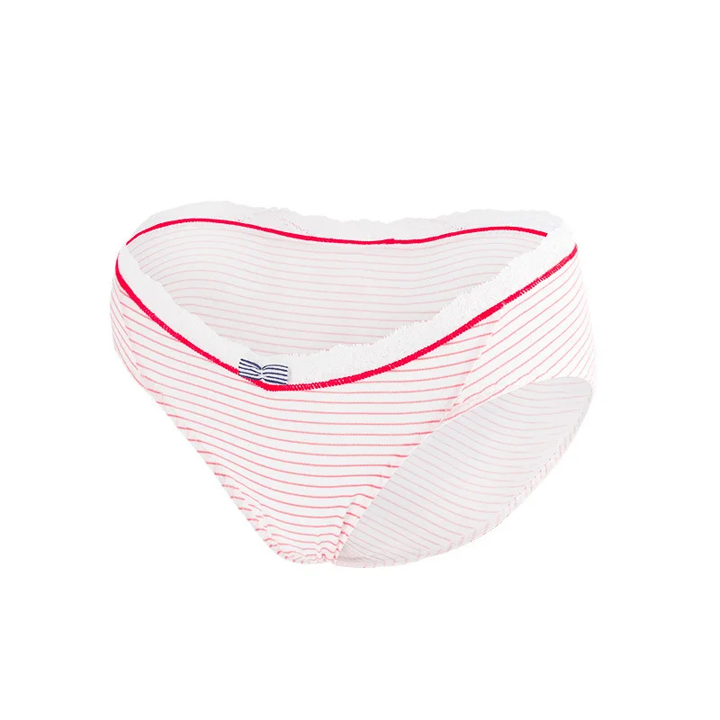 

2PCS Striped Cotton Maternity Panties Low Waist Belly Briefs Clothes for Pregnant Women Soft Breathable Pregnancy Underwear