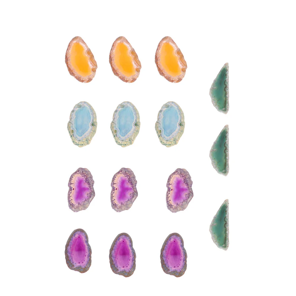 

15 PCS Light Table Accessories Agate Slices Natural Decked DIY Geode Jewelry Beautiful Agates Rough Stone