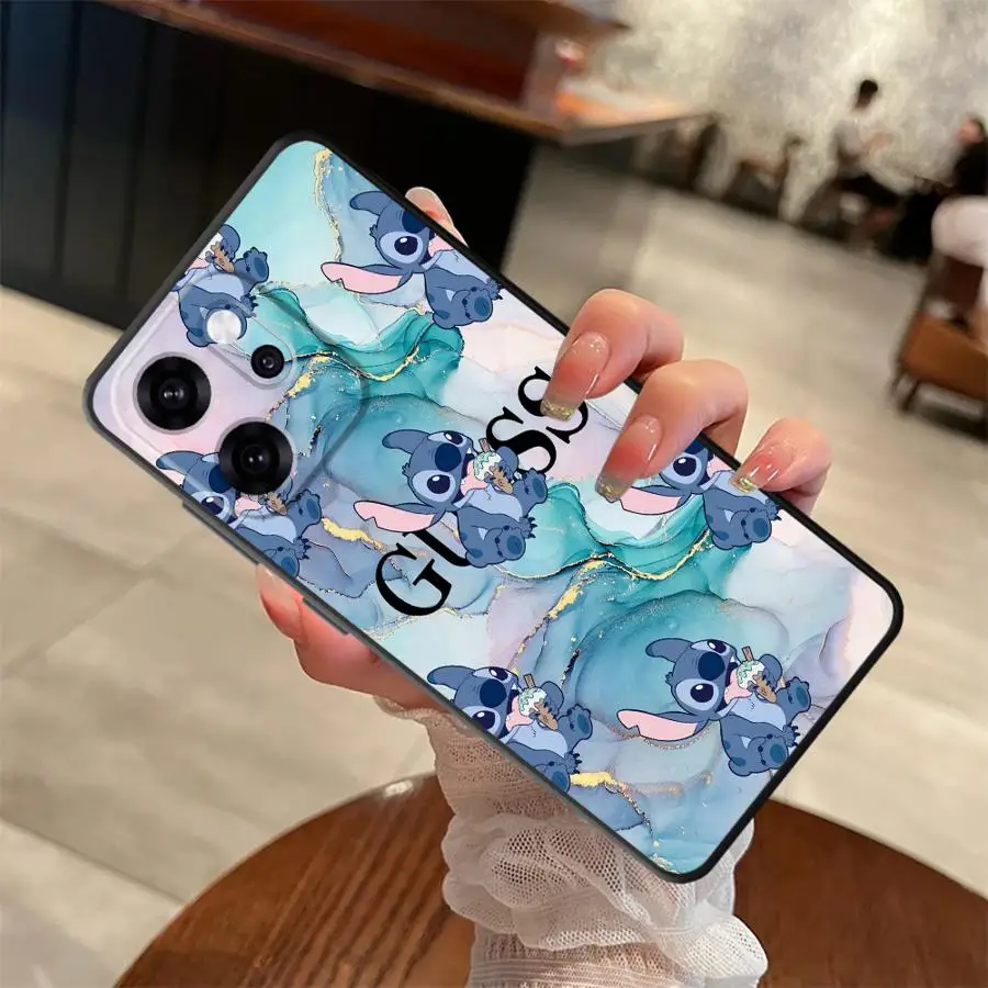 Фото Чехол для Oppo Reno A78 A84 A98 Reno 4F 5 6 7 8 10 11 14 A96 A93 A74 F9 F11 F29 A83 A76 Мягкая задняя крышка телефона Disney Funny Stitch №3
