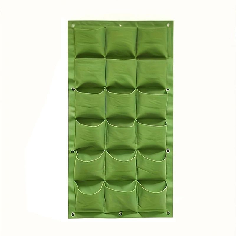 

Зелёный настенный садовый горшок на 18 секций