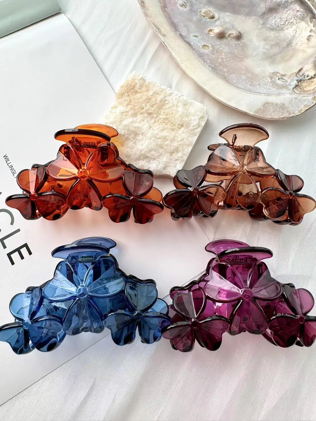 Крабы для волос в форме клевера девочек и женщин