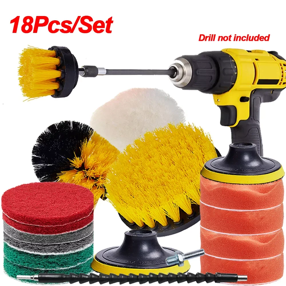 

Cleaning Brush Power Scrubber Drill Brush Auto Sponge Polishing Pad Car Detailing Brush For Wheel Clean Car Cleaning Tools