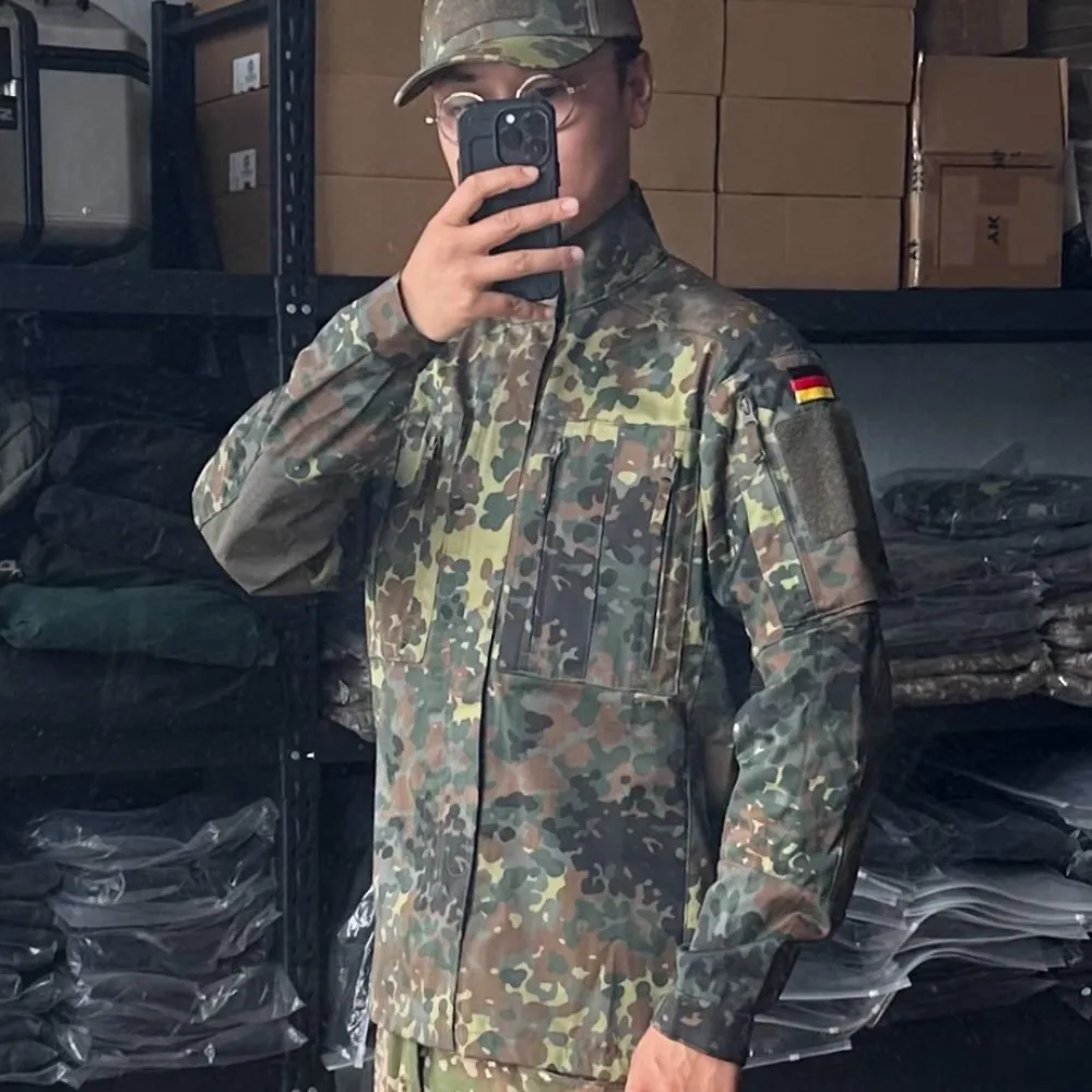 Немецкая базовая футболка KSK, камуфляжная рубашка Flecktarn для активного отдыха, одежда для любой местности (art.: 3920db92460bc) - 3920db92460bc
