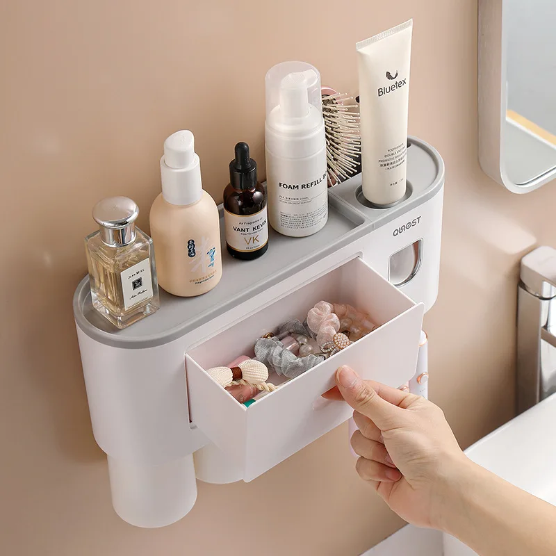 Двойной Автоматический Держатель Для Зубных Щеток И Дозатор Зубной Пасты