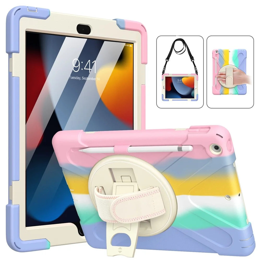 

Case For New iPad 8th Generation 2020/7th Gen 10.2 Case,Shockproof Heavy Duty Case,360 Degree Rotate Stand,Hand Strap