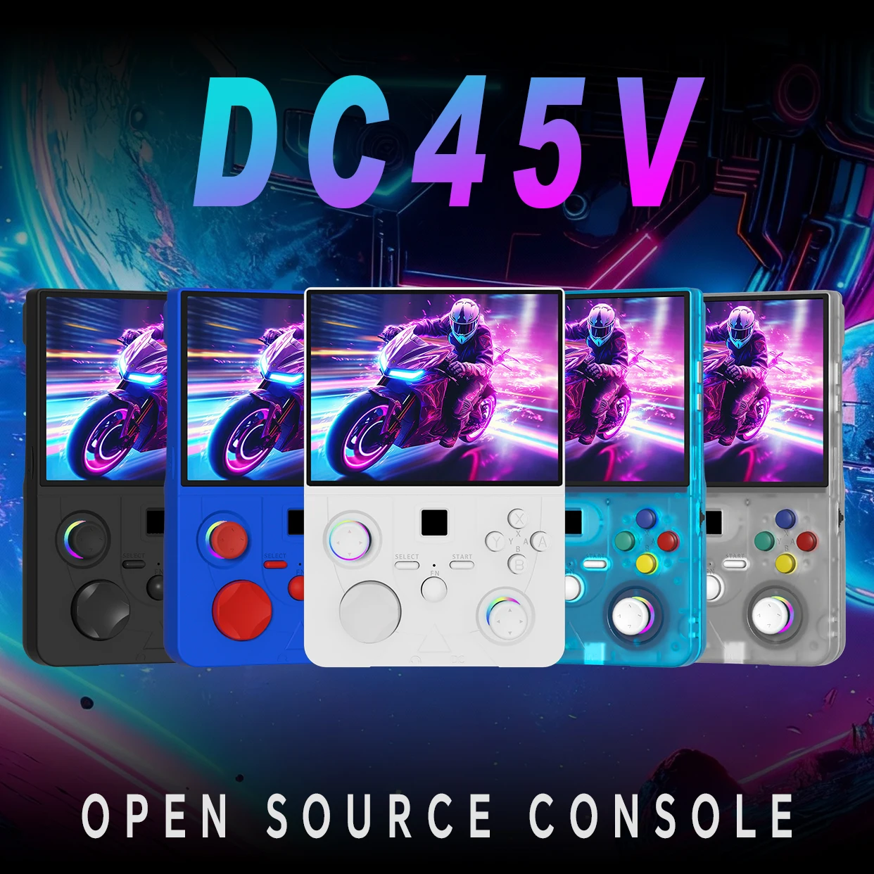 Фото Новая портативная игровая консоль DC45V с открытой ОС Linux, 4,5-дюймовым IPS-экраном, ретро-аркадная консоль с 64/128 ГБ игр ﻿ №1