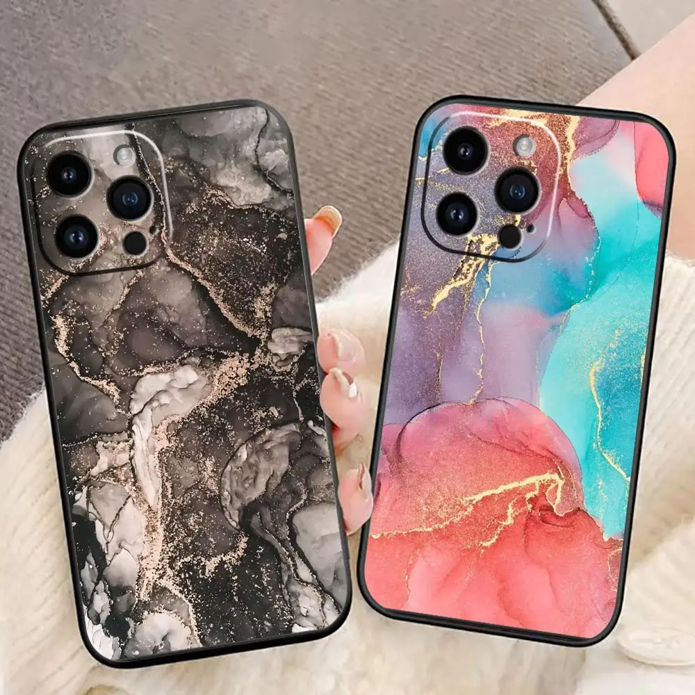 

Watercolor Painting Marble Case For IPhone 14 11 12 13 PRO MAX Apple 7 6S 8 SE Plus X XR XS MAX 11 12 13 Funda Capa Coque Cover