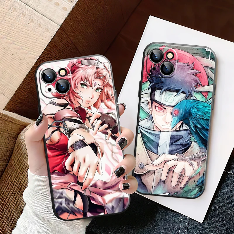

NARUTO Japan Anime Phone Cases For iPhone 11 12 Pro MAX 6 6S 7 8 Plus X XS XR 12 13 Mini SE 2020 Phone Case Black Back
