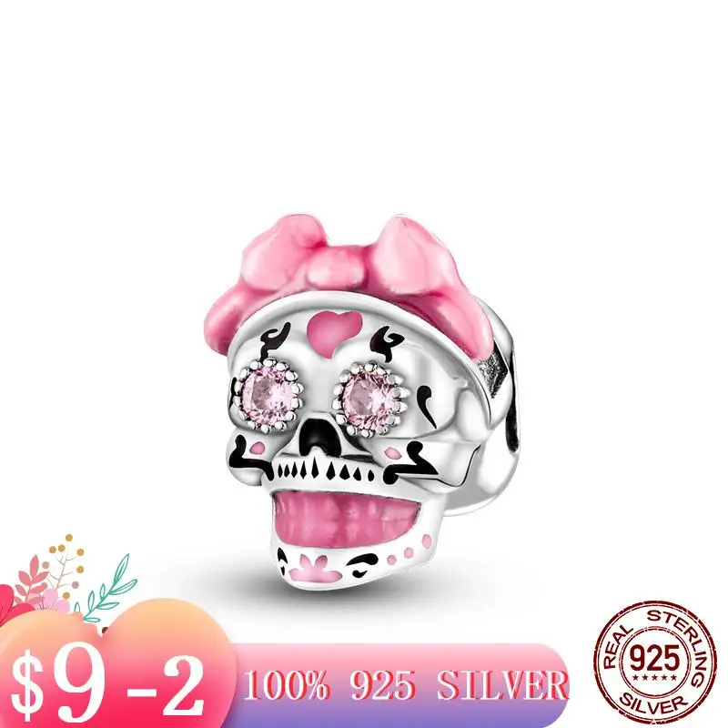 

Браслет Pandora женский из серебра 925 пробы, с черепом