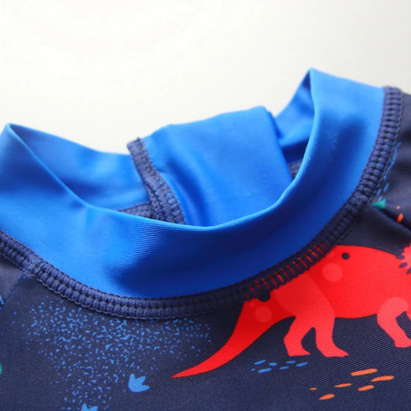 Swimsuit Kids Dinosaur Swimwear for Boys UPF50 UV Protection Short Sleeve Toddler Baby Bathing Suit One Piece Summer Beach Wear