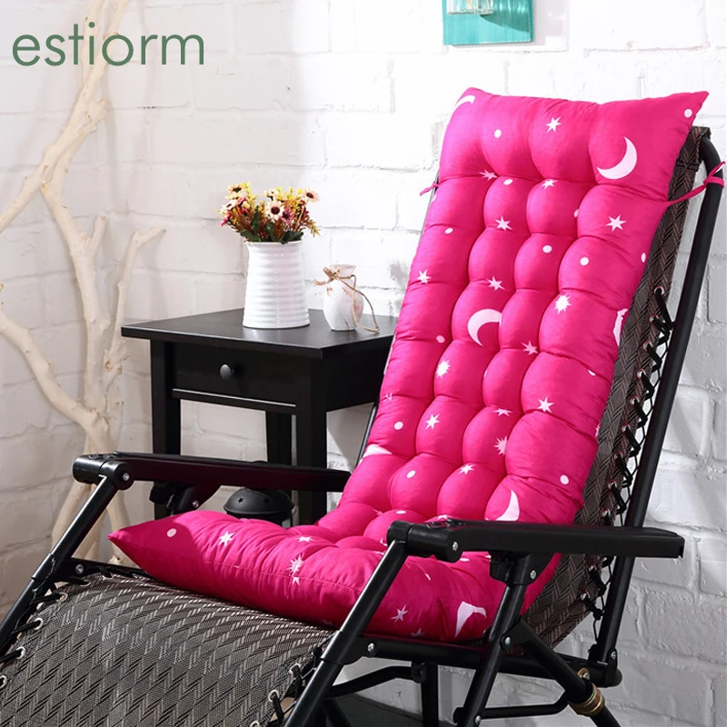 Cushion, Long Outdoor Garden Patio Beach Deck Chair Cushion, Soft Chaise Sun Lounger Chair Pads