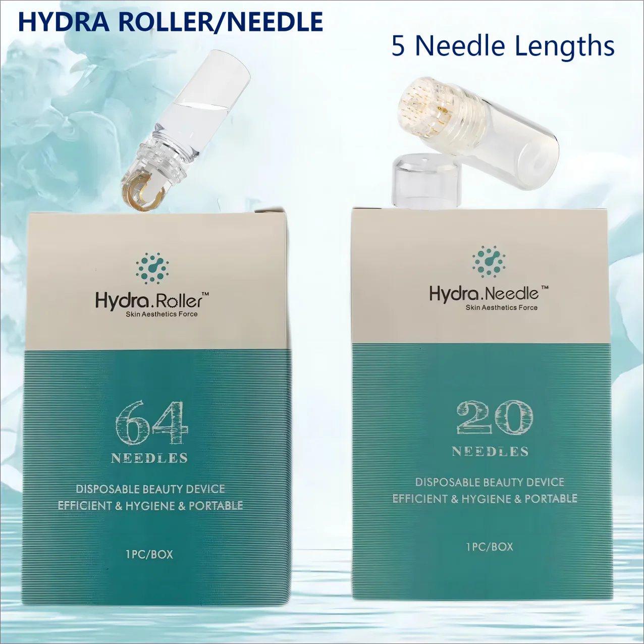 

Gold Hydra Roller 64/20 Pin Gold Titanium Needles Microneedle Derma Stamp Skin Care Device Anti Aging Serum Injection Reusable
