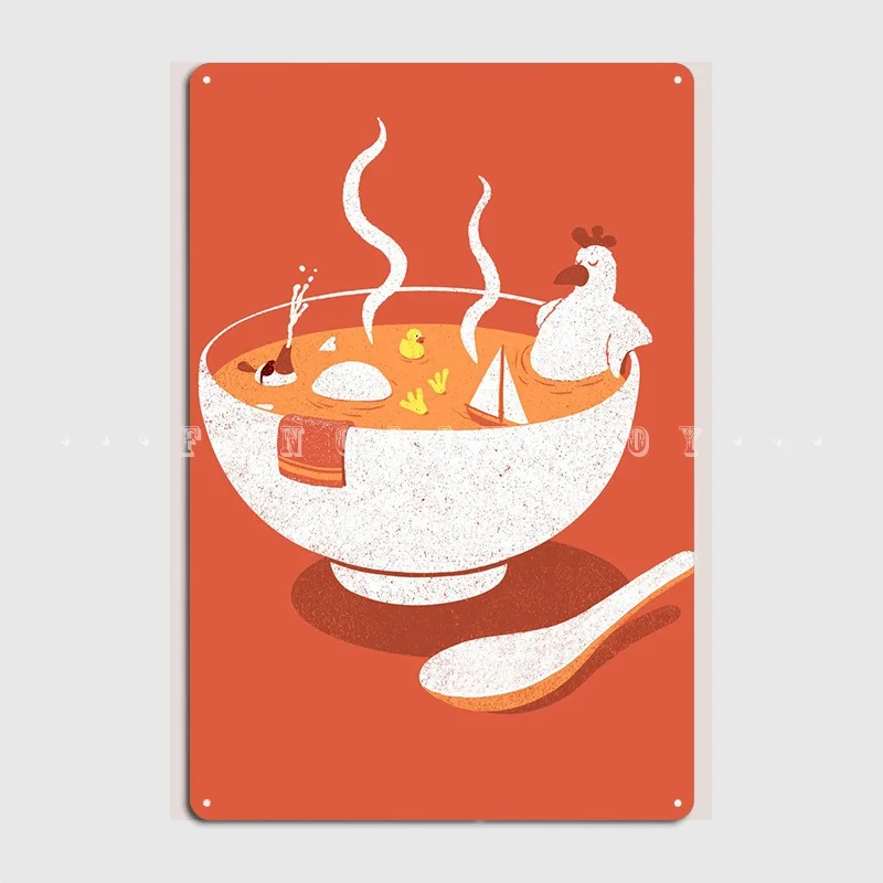 Металлический знак &quotMmm... La Chicken Soup!&quot