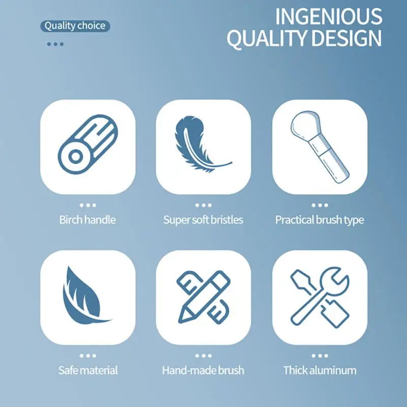 

Набор мягких кистей для макияжа, 9 шт.