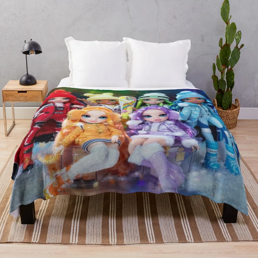 Радужные высокие зимние мягкие синельные пледы Missoni с кисточками эстетические |