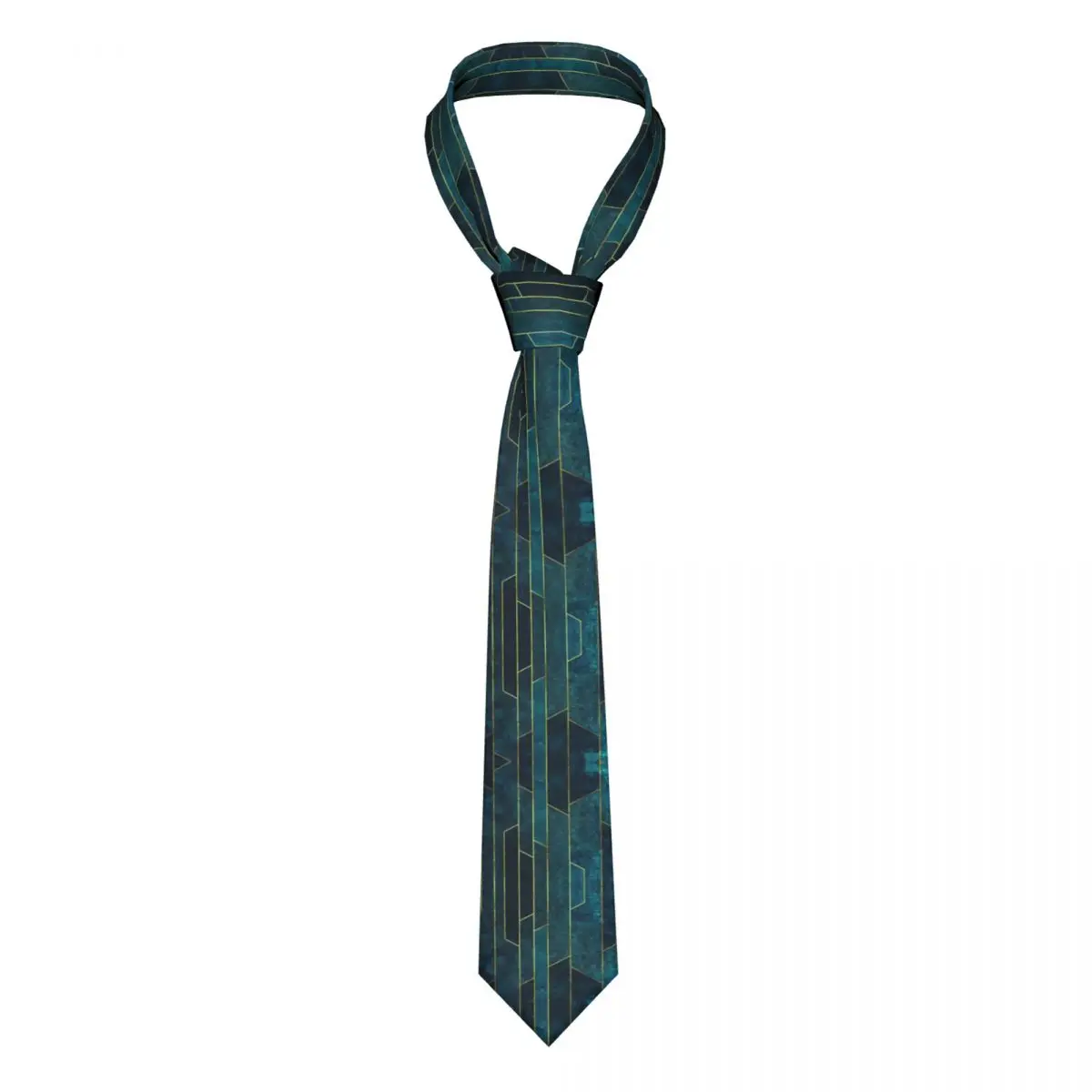 

Teal Gold Geometric Marble Men Neckties Slim Polyester 8 cm Narrow Nordic Style Luxurious Neck Ties Shirt Accessories Gravatas