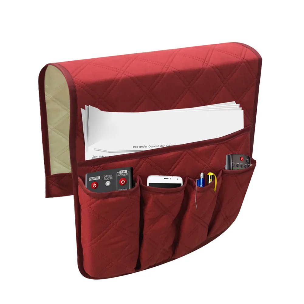 

Sofa Side Organizer Caddy Durable Bedside Storage Pockets Large Capacity for Cell Phones Remotes Magazines Books