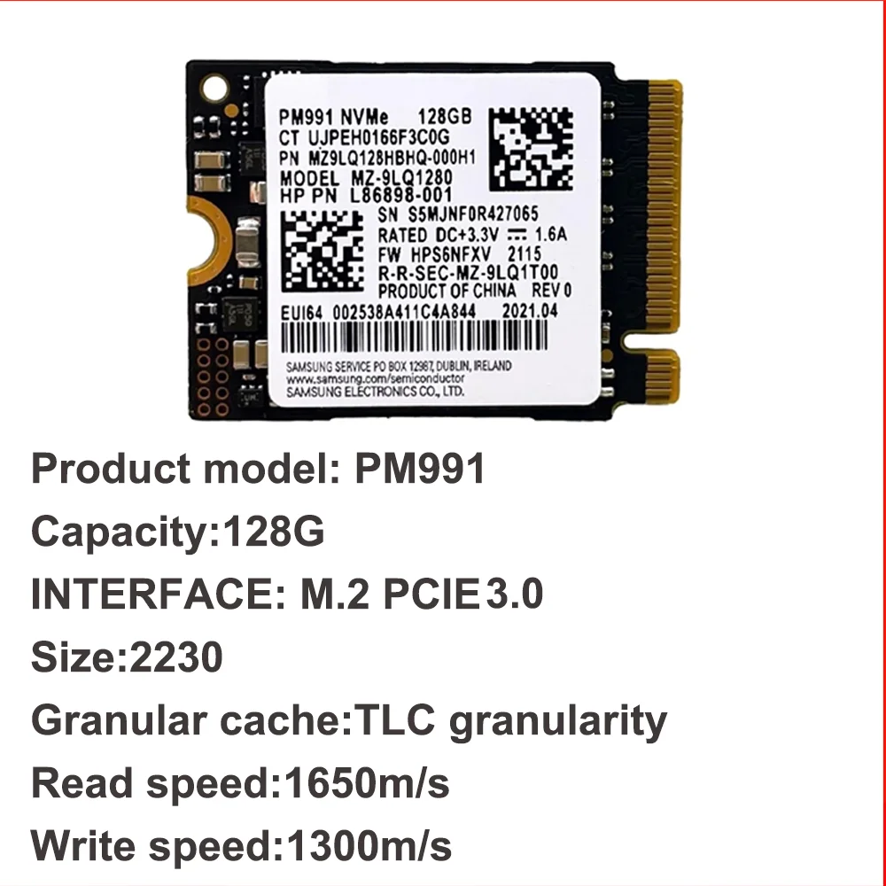 SAMSUNG PM991a 1 ТБ M.2 2230 30 мм NVMe PCIe Gen3 x4 TLC SSD для Xbox Surface Pro Steam Deck ROG Ally Dell HP Lenovo Laptop