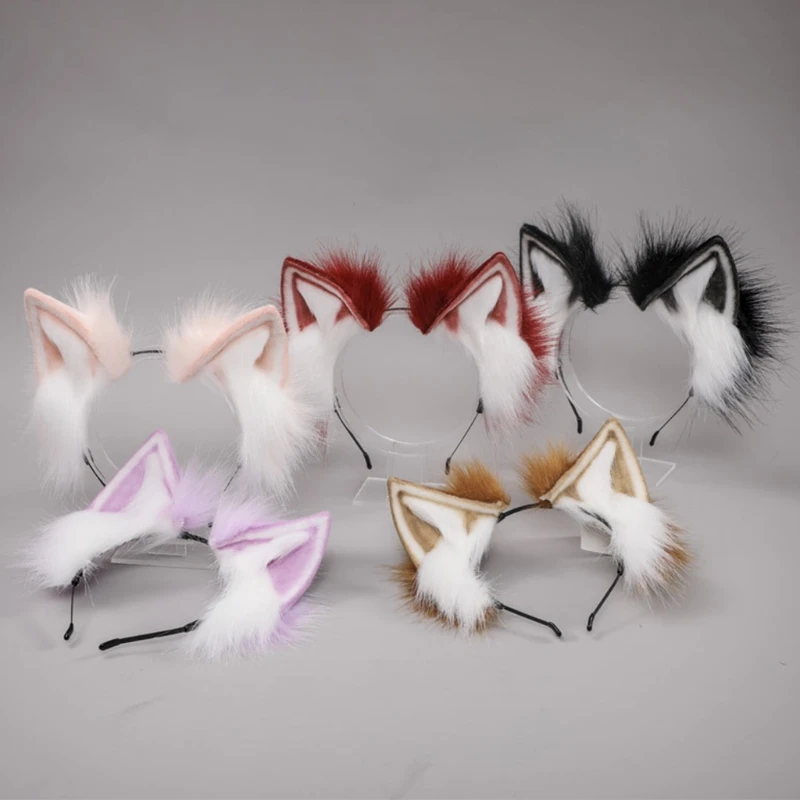 

Plush Animal Ears Headdress Headwear for Girls Anime Cosplay Hair Hoop