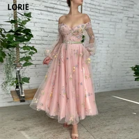 lorie stunning pink prom dresses 2022 flower women pageant gowns off shoulder corset ankle length formal evening party dress