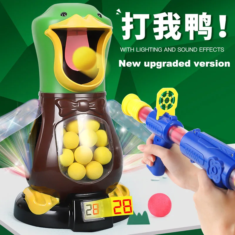 

Голодная стрельба утиный брикет пистолет для мальчиков Мягкая пуля пистолет со светильник электронная подсветка боевая игра для детей дро...