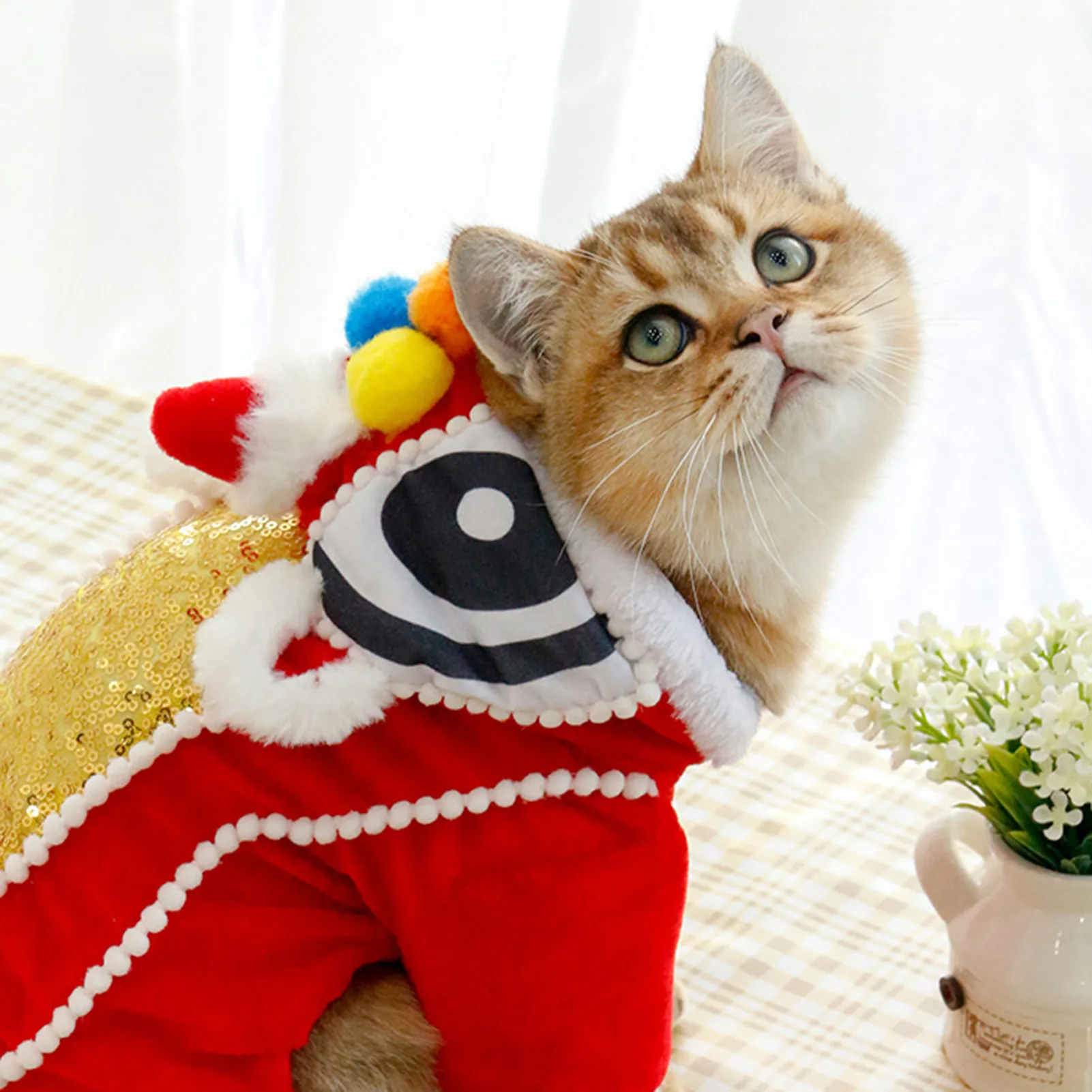 Весенний фестиваль смешная одежда для собак новогодний китайский костюм питомца