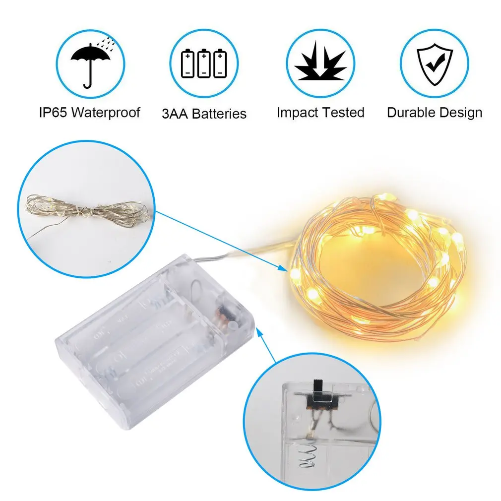 

LED String Lights Home Decoration Copper Wire LED Fairy String Lights Christmas Lights For Christmas Holiday Wedding Decor