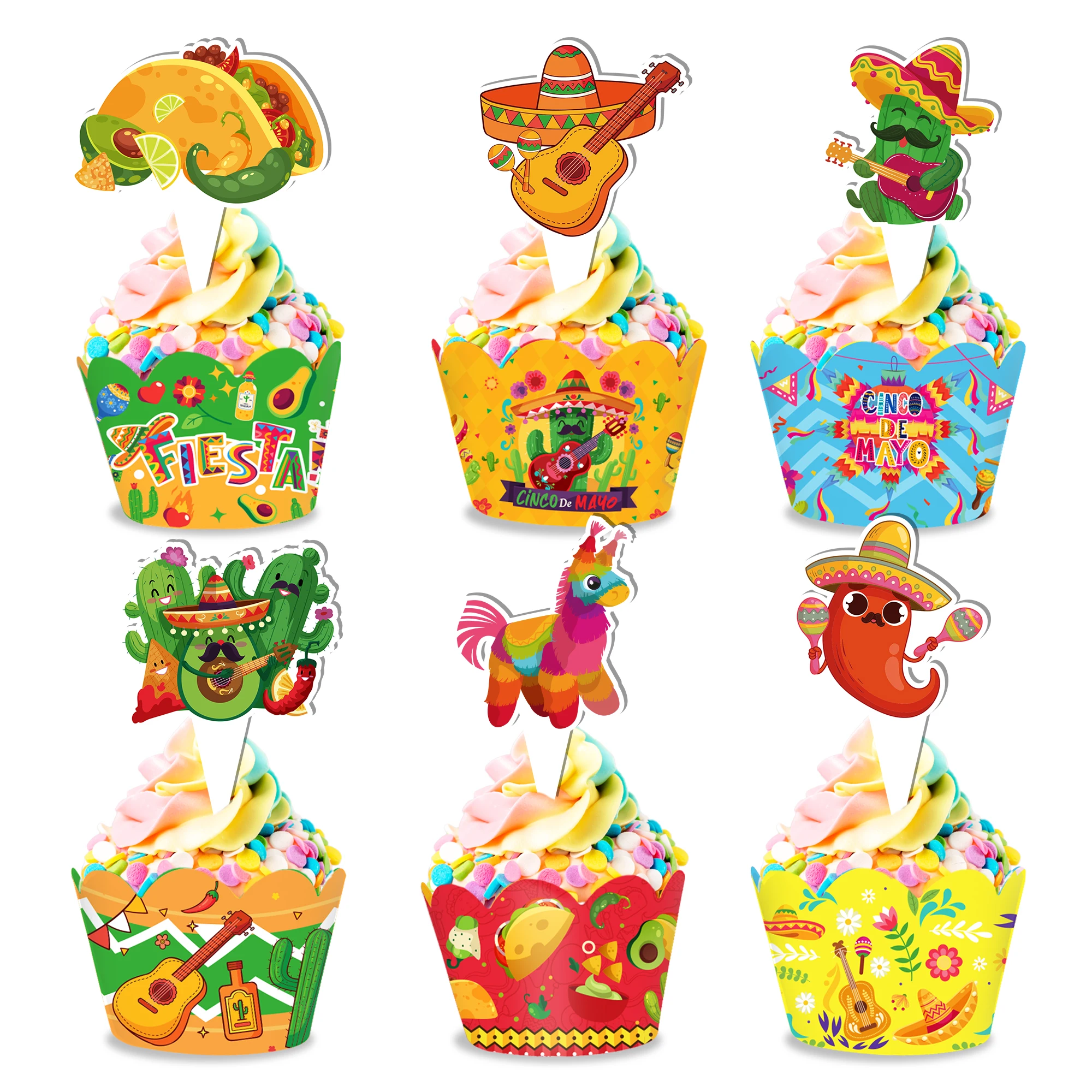 Набор принадлежностей для вечеринок в мексиканской тематике кактуса