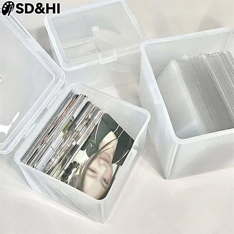 

Коробка для хранения фотокарт, прозрачная наклейка в Корейском стиле, предмет интерфейса, органайзер для хранения, коробка для классификации, школьные канцелярские принадлежности