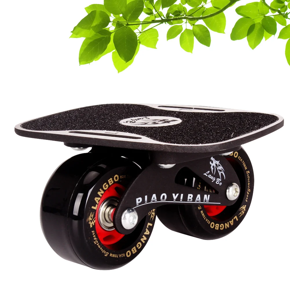 

Classic Dazzle Drift Board Aluminum Alloy Free Line Drift Skates Scrub Antislip Skateboard Deck (Frosted Plate, Black Wheel)