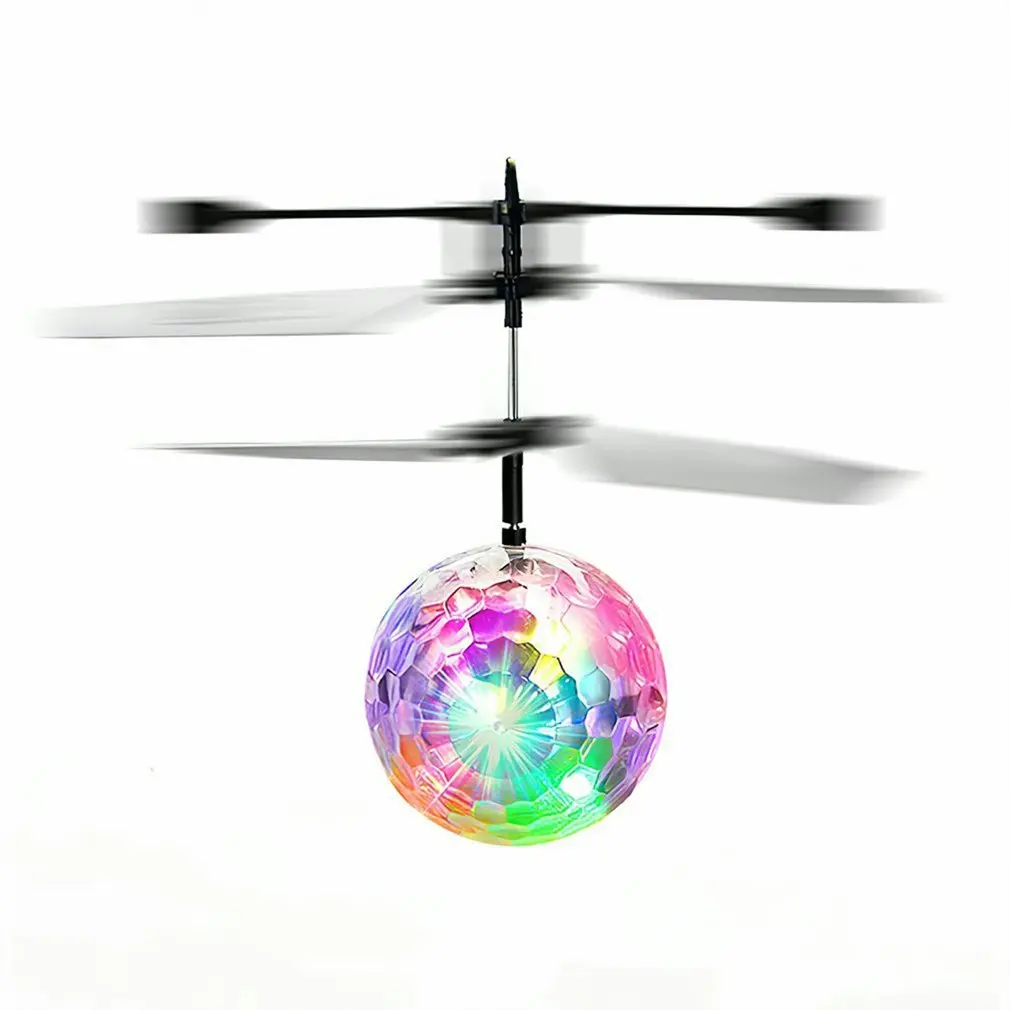 Flying Ball Kids Toys Hand Control LED Disco Lights RC Flying Drone Toys Birthday Indoor Outdoor Helicopter Rechargeable Toy
