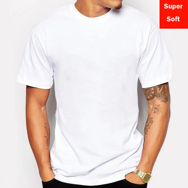 Man Summer Super soft white T shirts Men Short Sleeve Modal Flexible T-shirt white color Basic casual Tee Shirt Tops