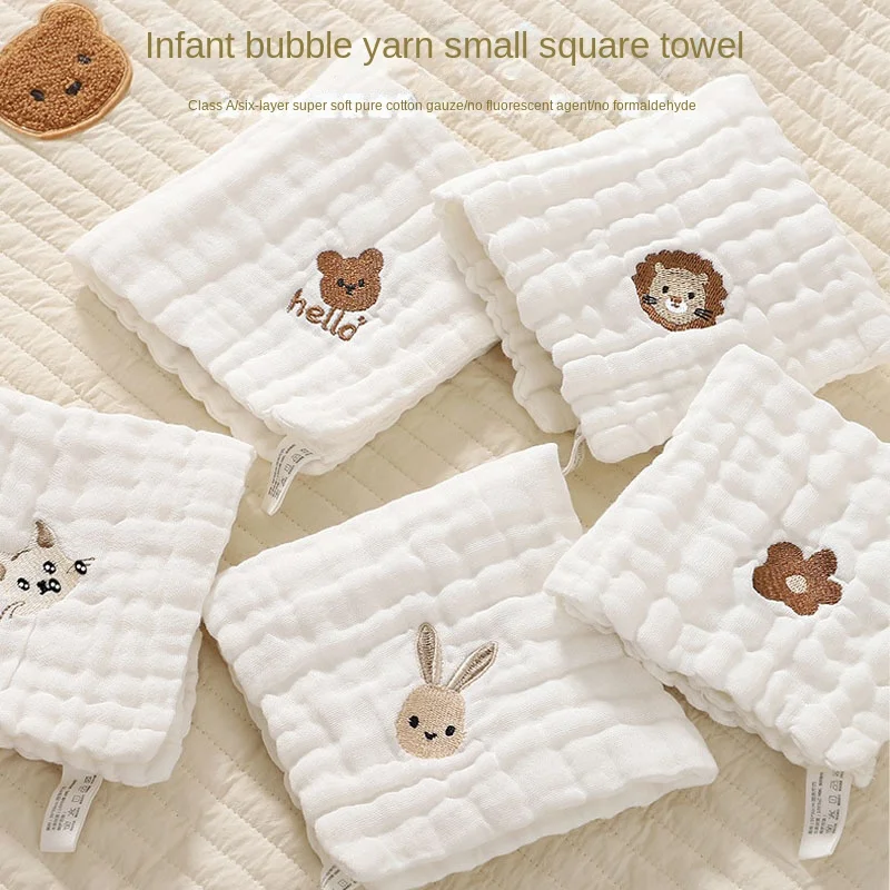 

Детские слюнявчики, салфетки для лица для новорожденных с животными из искусственного муслина, мягкие салфетки для младенцев