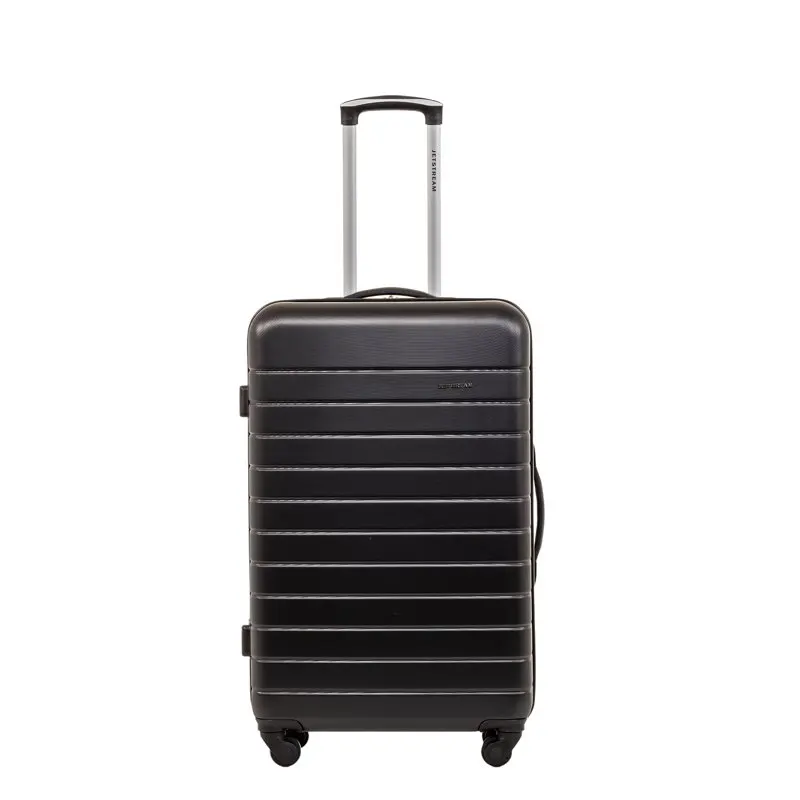 2pc Hardside Rolling Spinner Upright Set, Checked and Carry-on Luggage Duo, Black