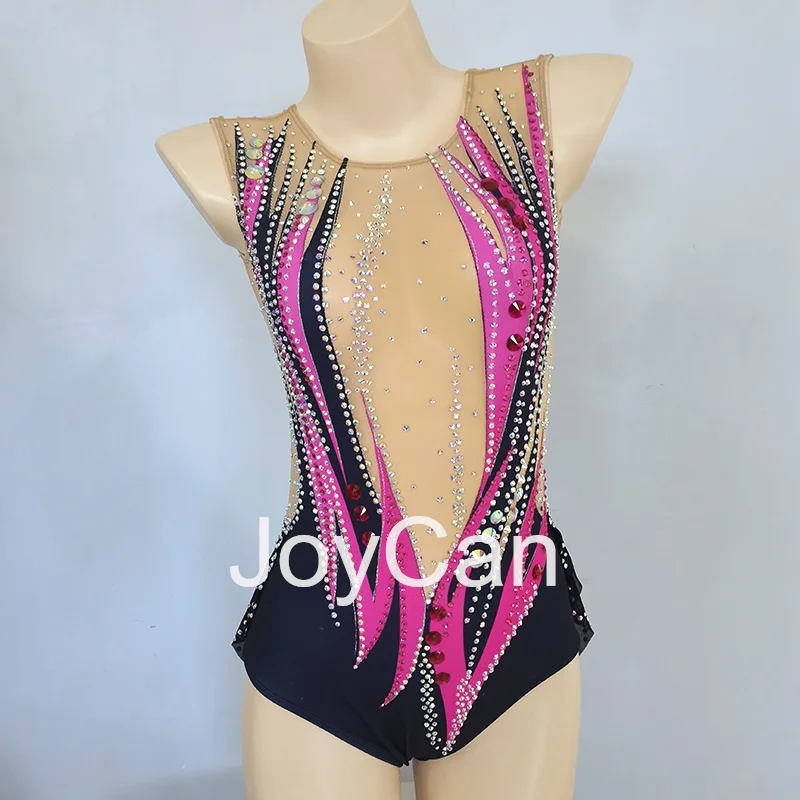 JoyCan Rhthmic гимнастические трико для девушек женщин розовый спандекс элегантная