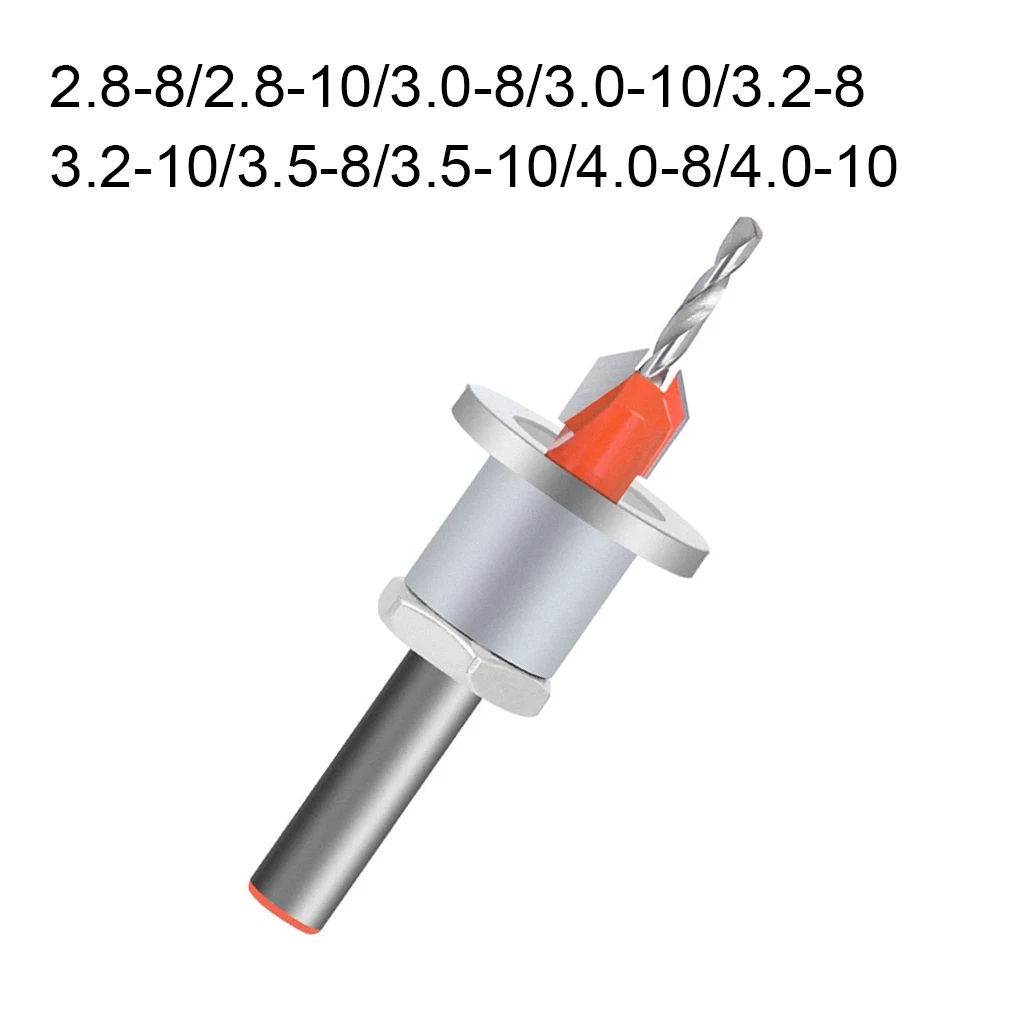 

Counter Sink with Adjustable Locator Woodworking Depth Stop Drill Bit Cutter Limit Fast Chip Removal Tools Wood Drilling