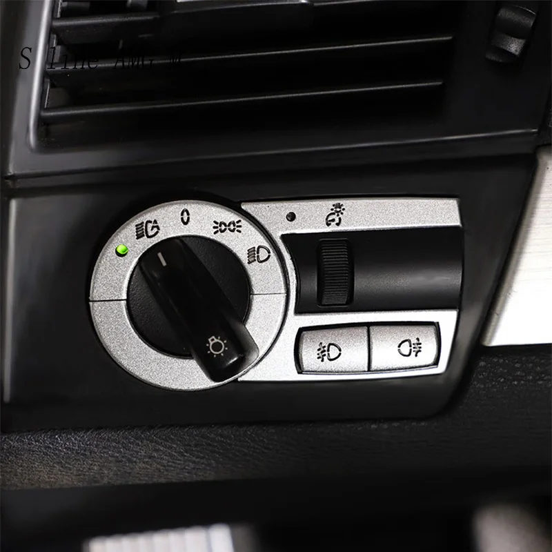 

Car Styling For BMW X3 E83 2006-2010 Auto Headlight Switch Button Frame Interior panel Decorative Cover Sticker Trim Accessories