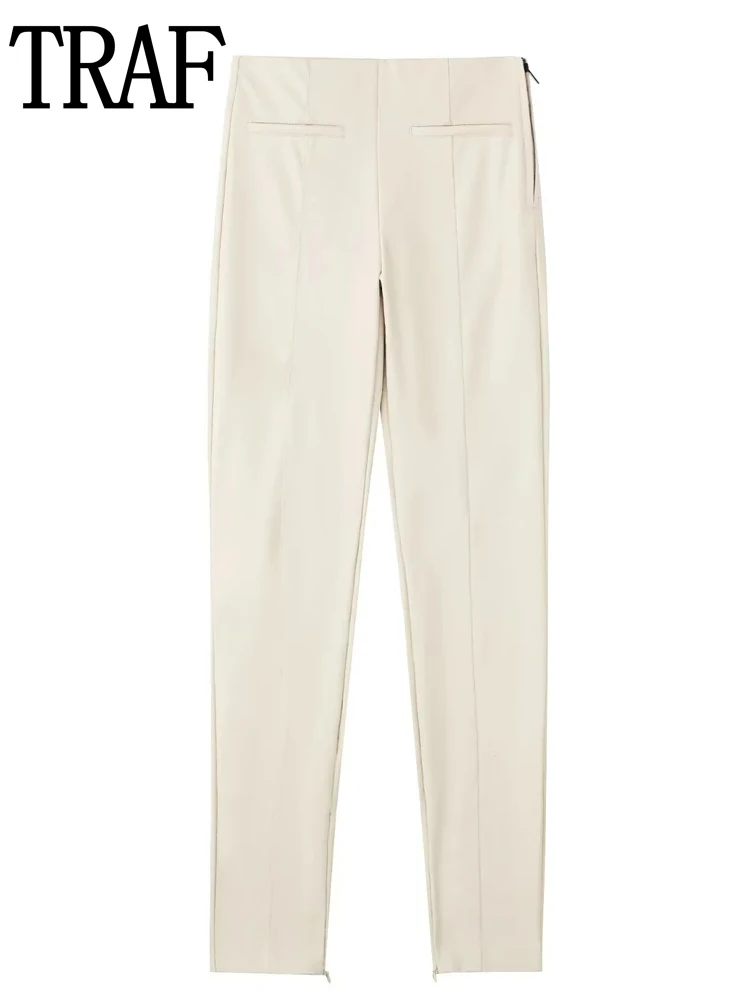 

Брюки-карандаш женские кожаные с завышенной талией, Y2k