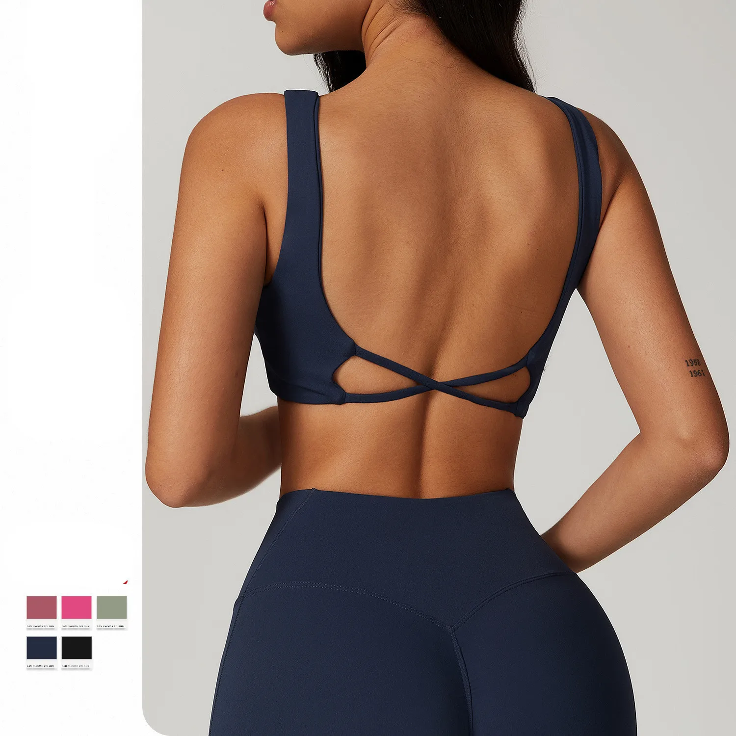 Бюстгальтер для йоги с открытой спиной наружного ношения сексуальный