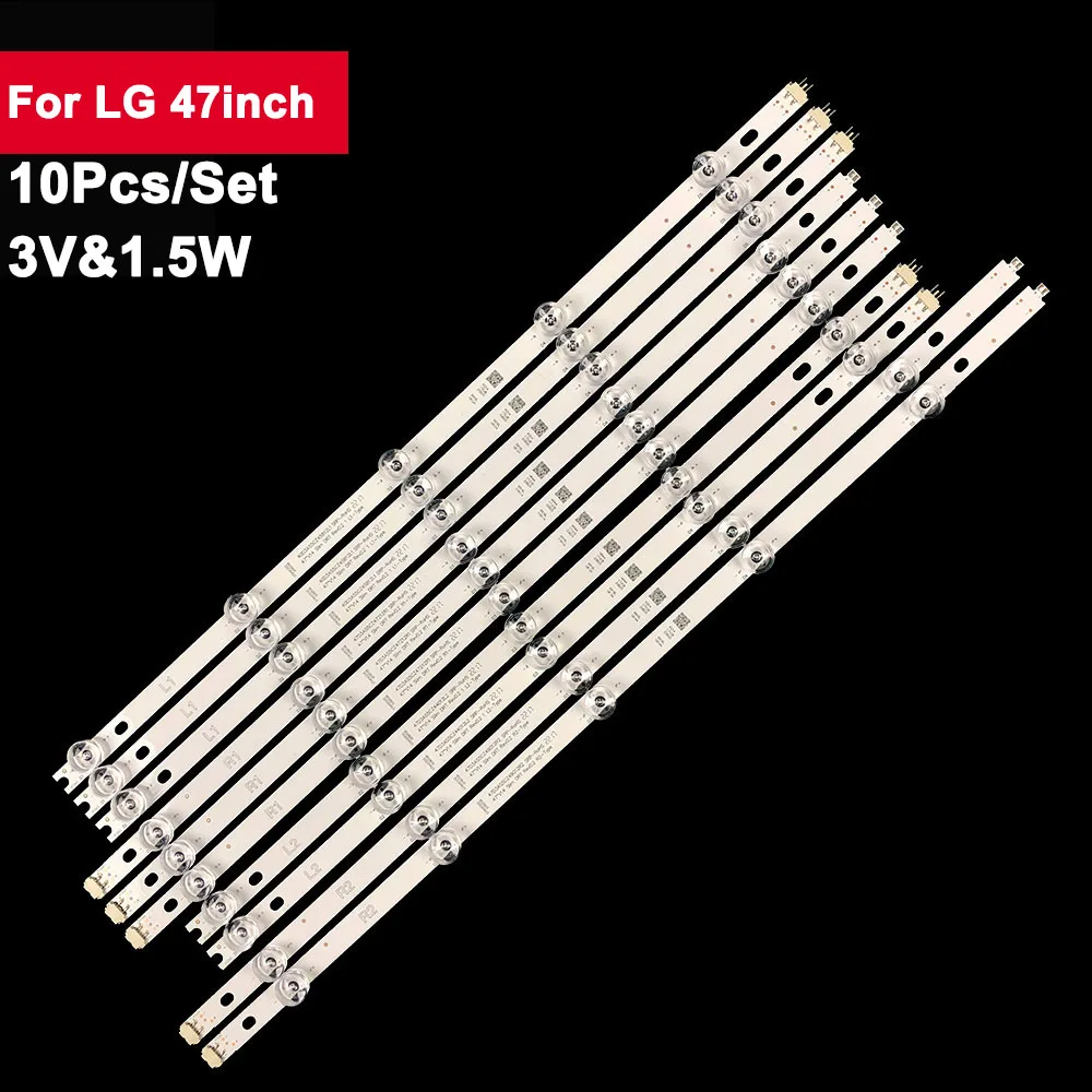 

3V Tv Led Strip Bar For LG 47inch 6916L-1811A 6916L-1812A 10Pcs/Set Led Backlight TX-47AS650E 47AS670H TX-47AS750E TX-47ASR750
