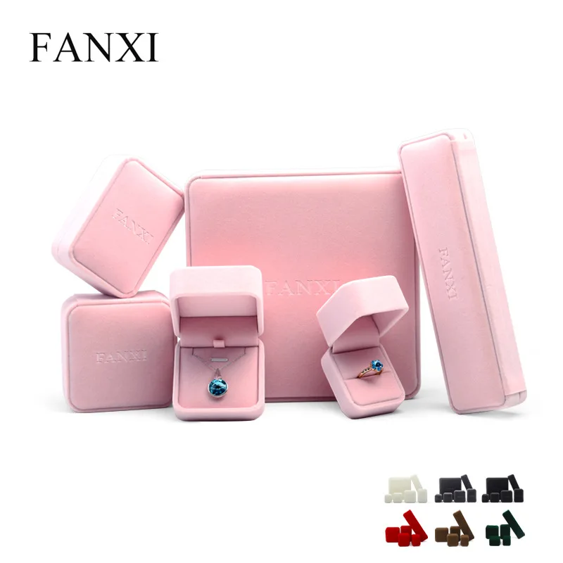 Flannelette jewelry box custom flannelette jewelry packing box Necklace Earring Ring Jewelry Storage Box