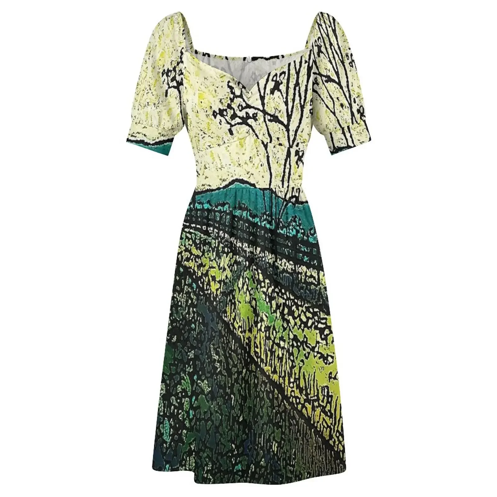 Chartreuse and Teal от Merideth Young Платье с короткими рукавами Свадебные платья для женщин