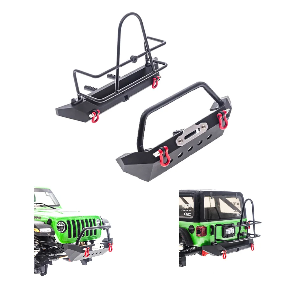 Металлический передний бампер, задний бампер с буксировочным крючком, защита для 1/10 RC Crawler Axial SCX10 90046 SCX10 III AXI03007 Traxxas TRX4