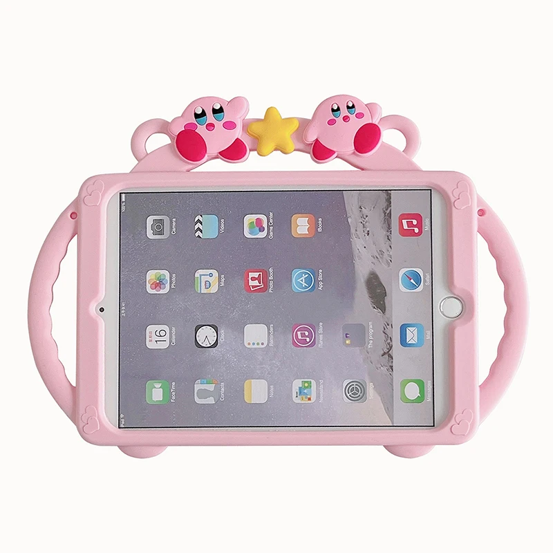

Anime Star Kirby Ipad Silicone Protective Case with Holding The Handle For Apple Ipad5 6 Generation 10.9 Tablet 10.2 Samsung A8