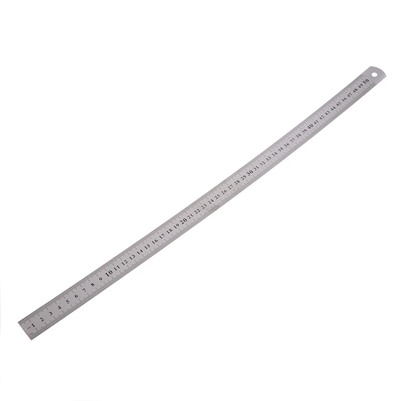 

Compact Double Side Scale Stainless Steel Straight Ruler Measuring Tool 50cm/ 20'' Inch & Metric Graduation Ultra Thin