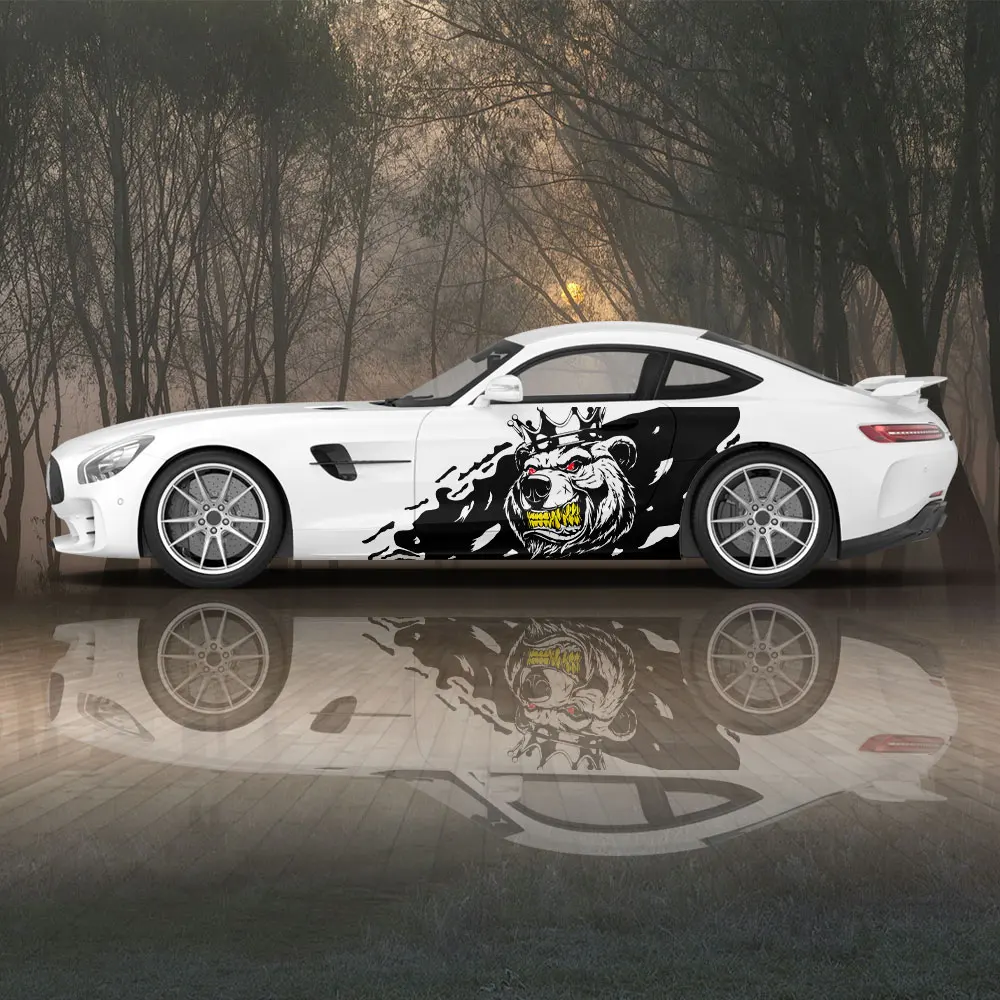 

Ford Mustang голова Койота волк контур обе стороны наклейка наклейки этнический Набор татуировок животное насилие медведь автомобиль вид сбоку ...