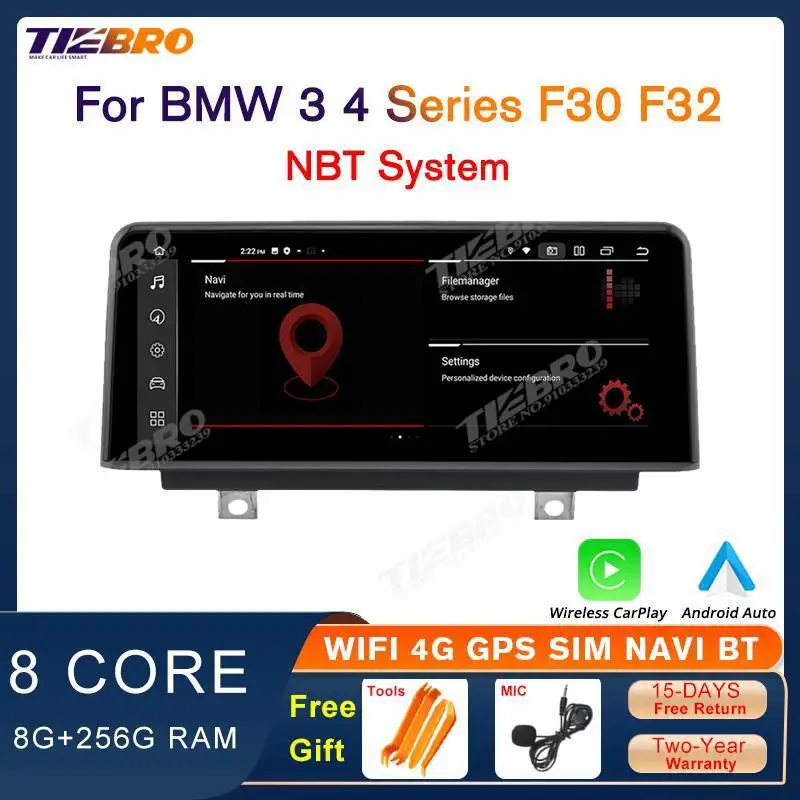 

TIEBRO 10.25 Inch Android 11 For BMW 3 4 Series F30 F31 F32 F33 F34 F35 F36 NBT System Car Radio Stereo Player 1920*720P Carplay