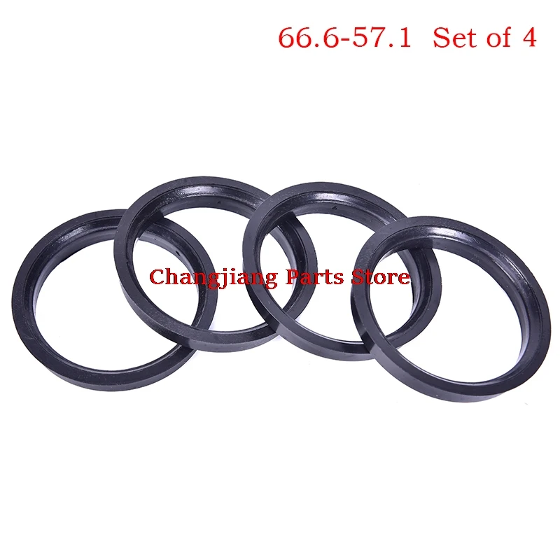 

Hot sale 1 Set 4 Bore Center Collar 66.6-57.1mm For CARS Hub Centric Rings Car Wheel