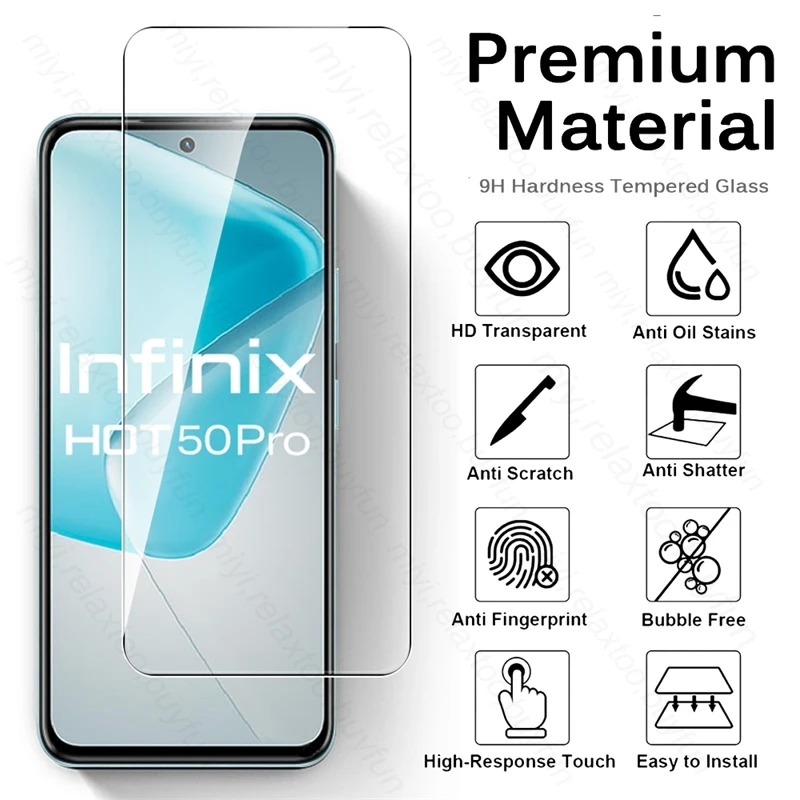 Чехол из закаленного стекла 6To1 для Infinix Hot 50 Pro 50i 4G защитная крышка объектива