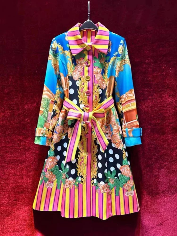 Женское платье-рубашка в горошек с геометрическим принтом